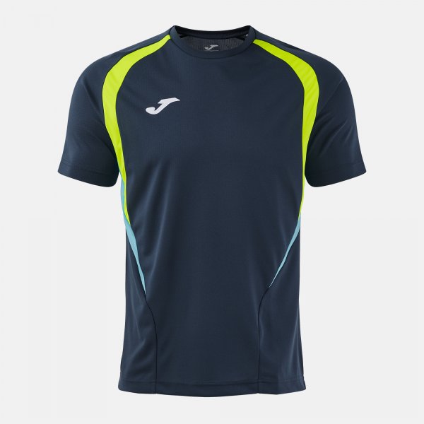 Тениска T-CHAMPIONSHIP SHORT SLEEVE T-SHIRT тъмно морско синьо флуо жълто