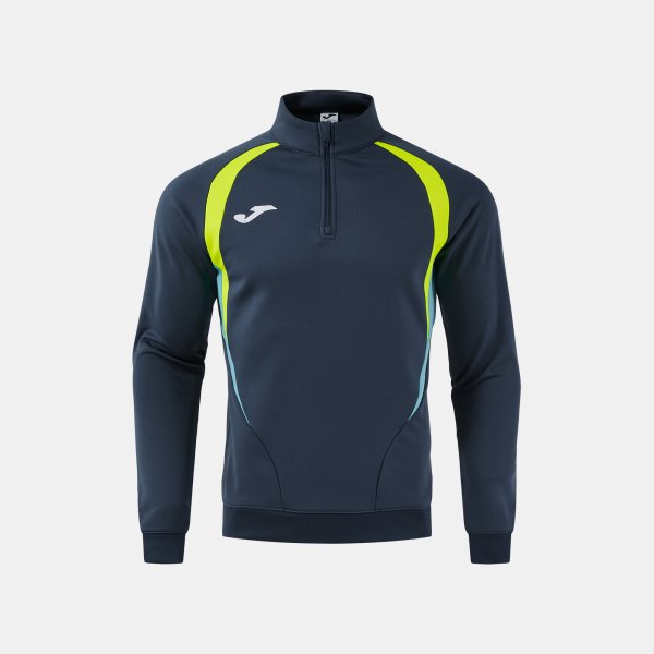 Суитшърт T-CHAMPIONSHIP SWEATSHIRT тъмно морско синьо флуо жълто