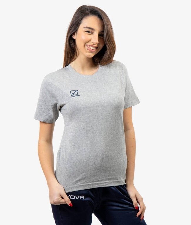 Тениска с къс ръкав T-SHIRT COTONE ACTION светло меланжирано сиво