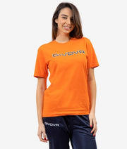 Тениска с къс ръкав T-SHIRT COTONE SPOT флуо оранжево