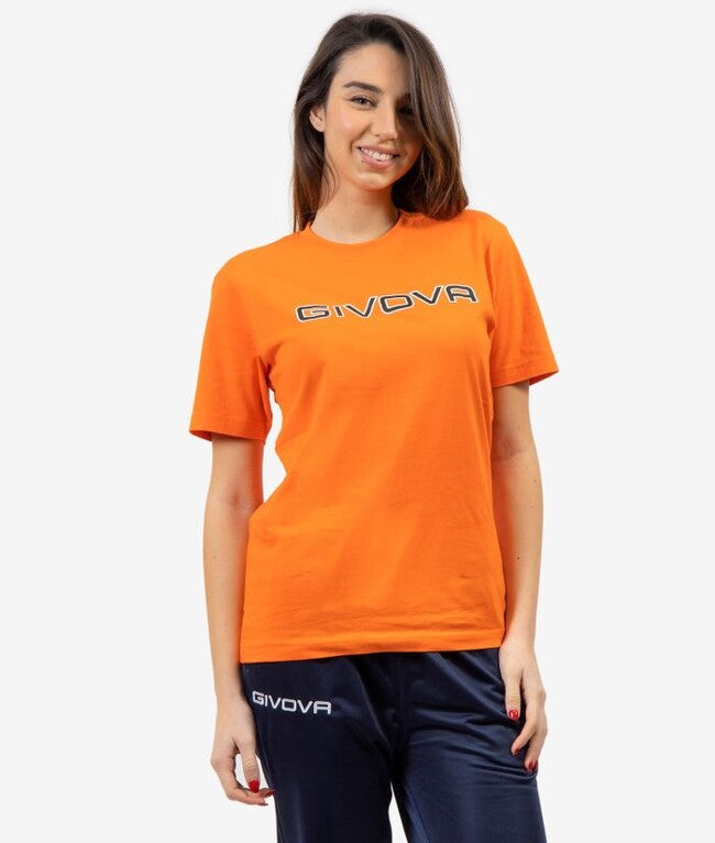 Тениска с къс ръкав T-SHIRT COTONE SPOT флуо оранжево