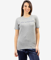 Тениска с къс ръкав T-SHIRT COTONE SPOT светло меланжирано сиво