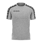Тениска с къс ръкав T-SHIRT COTTON BAND светло меланжирано сиво