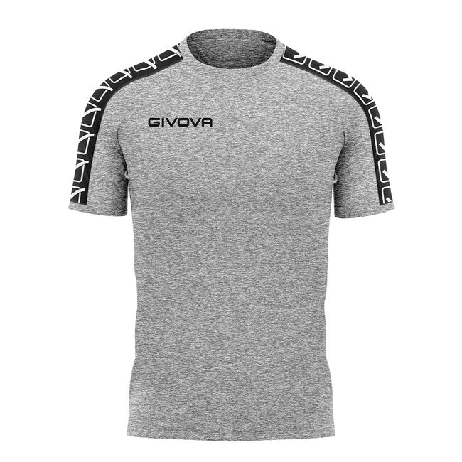 Тениска с къс ръкав T-SHIRT COTTON BAND светло меланжирано сиво