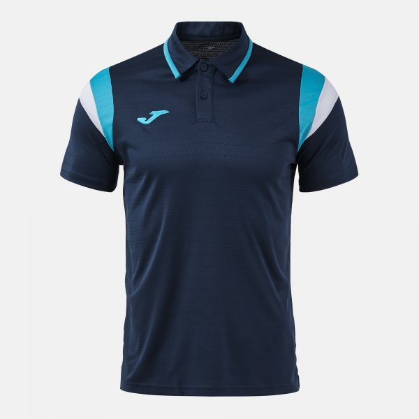 Поло блуза TERRA SHORT SLEEVE POLO тъмно морско синьо-тюркоазено
