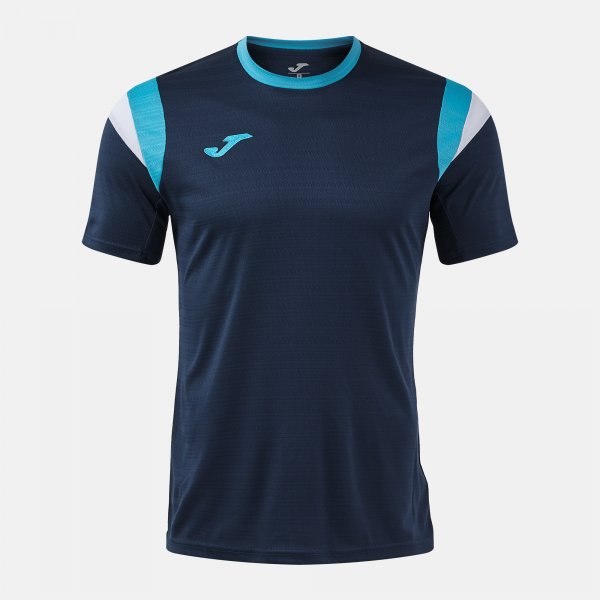 Тениска TERRA SHORT SLEEVE T-SHIRT фуксия - тъмно морско синьо-тюркоазено