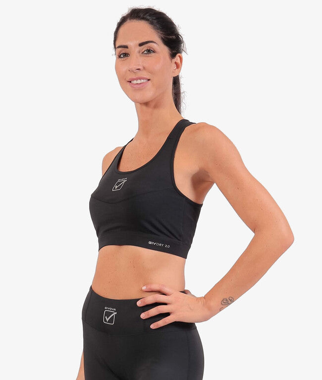 Дамски спортен потник TOP DONNA STAMPA черно