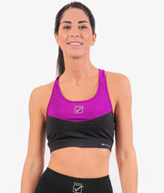 Дамски спортен потник TOP DONNA STAMPA черно-фуксия