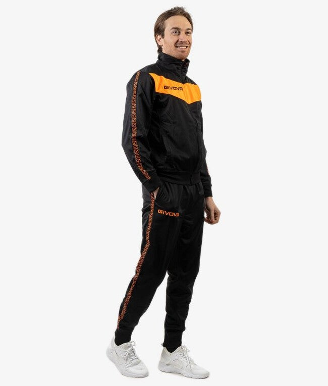 TUTA BANDA VISA TRIACETATO NERO/ARANCIO FLUO