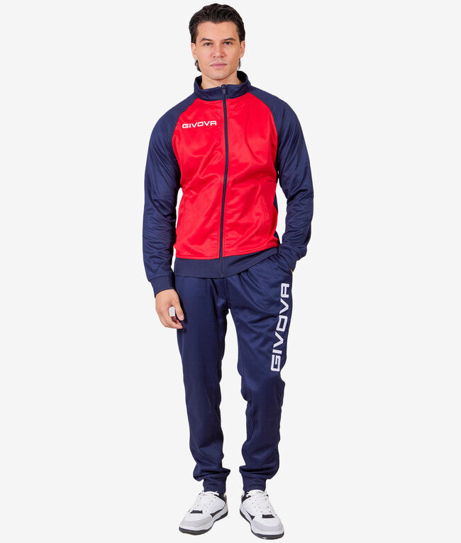 TUTA CUBA POLARFLEECE ROSSO/BLU