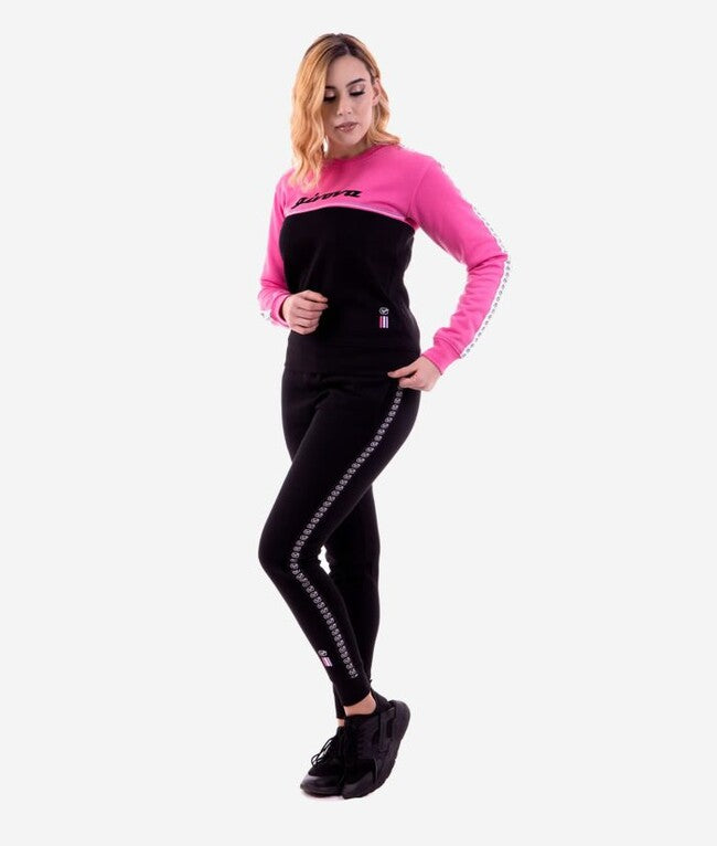TUTA DONNA 100 G/COLLO CON BANDA IN FELPA NERO/FUXIA