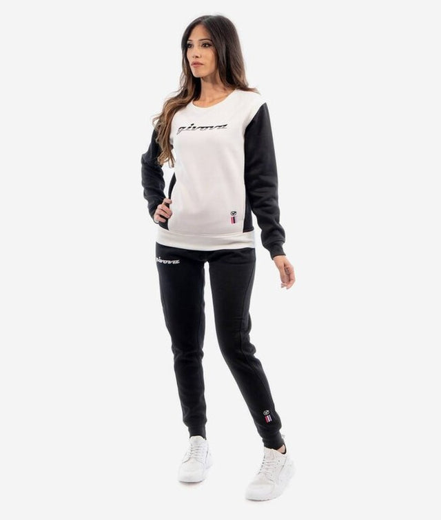 Дамска екип / комплект TUTA DONNA 102 G/COLLO CON TASCHE IN FELPA черно-бяло