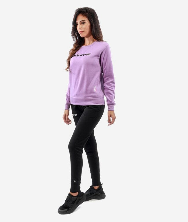 TUTA DONNA 104 G/COLLO CON PAILLETTES IN FELPA VIOLA/NERO