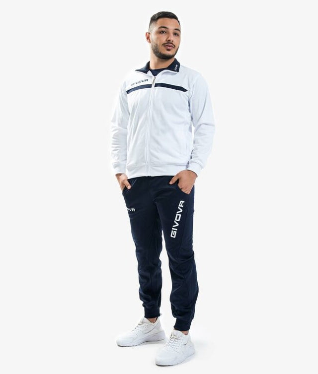 Екип / комплект TUTA GIVOVA ONE FULL ZIP POLARFLEECE бяло-синьо