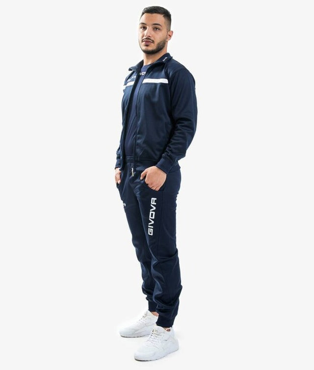 Екип / комплект TUTA GIVOVA ONE FULL ZIP POLARFLEECE синьо-бяло