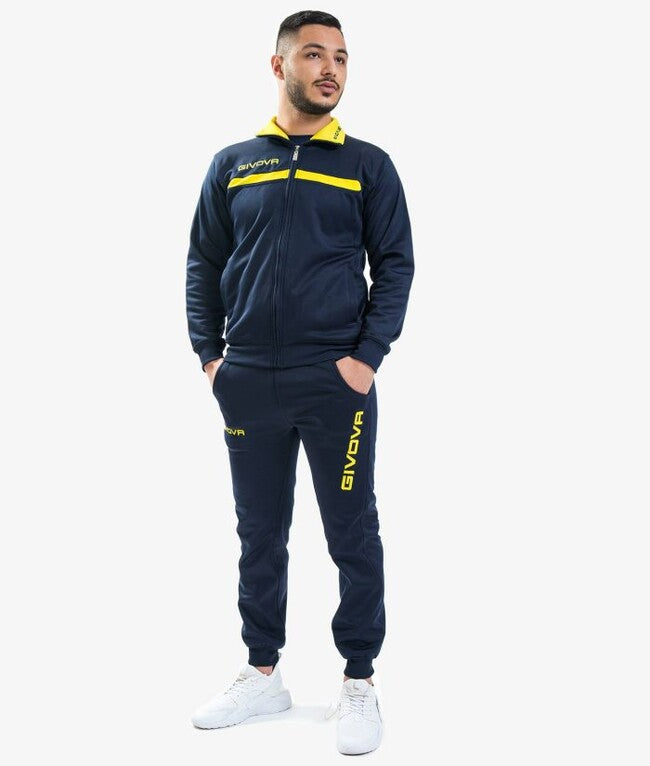 TUTA GIVOVA ONE FULL ZIP POLARFLEECE BLU/GIALLO