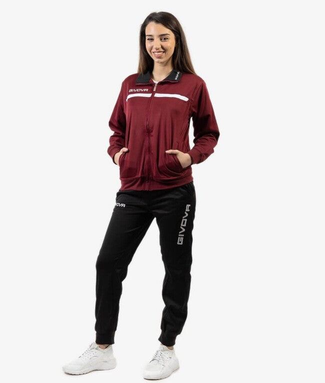 TUTA GIVOVA ONE FULL ZIP POLARFLEECE GRANATA/NERO