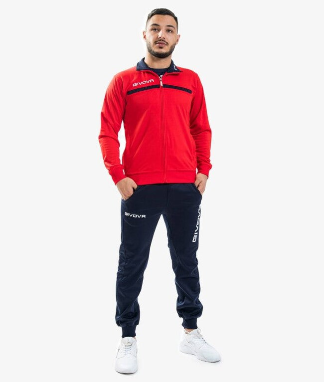 TUTA GIVOVA ONE FULL ZIP POLARFLEECE ROSSO/BLU