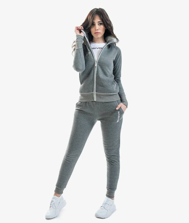 Дамска екип / комплект TUTA KING STAR DONNA FELPA тъмносиво-светлосиво