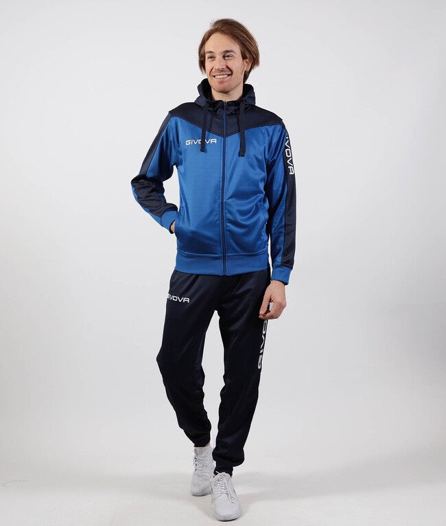 TUTA ROMA CON CAPPUCCIO POLARFLEECE AZZURRO/BLU