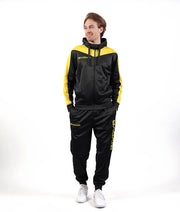 TUTA ROMA CON CAPPUCCIO POLARFLEECE NERO/GIALLO