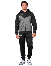TUTA VISA MELANGE CON CAPPUCCIO POLARFLEECE NERO/GRIGIO SCURO MELANGE