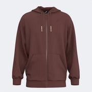 Суитшърт URBAN AESTHETICS ZIP-UP HOODIE кафяво