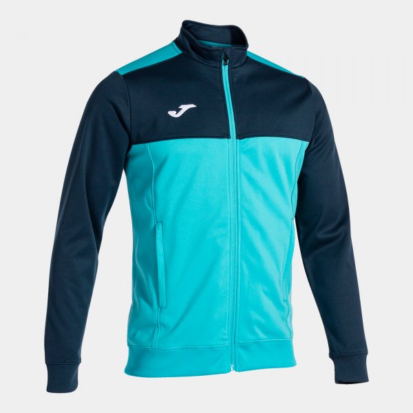 Суичър с цип JACKET WINNER флуоресцентно тюркоазено